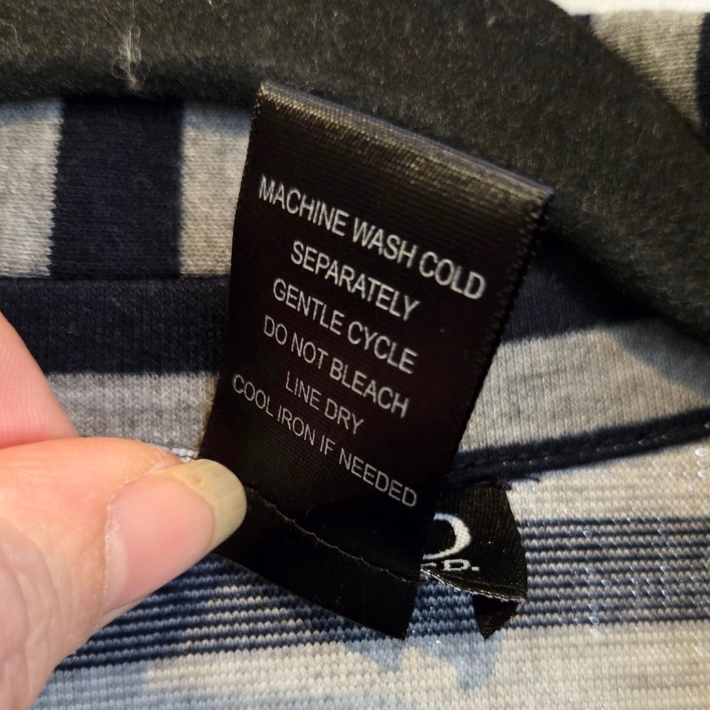 SOHO APPAREL LTD Striped Blazer‎ Jacket Navy Grey Womens Size M - Picture 6 of 6